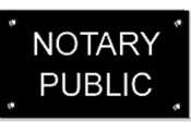 This Black Notary Public Wall Sign is made from durable plastic and can be hung or placed in windows to advertize notarial services.