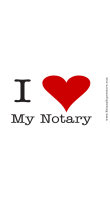 Manufactured with Notarystamps.com, the I Love My Notary Bumper Sticker shows the care you have for the notary in your life.