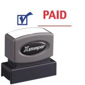 0.5" x 1.625" "Paid" Two-Color Title Stamp produced by the trusted and venerable Xstamper brand.