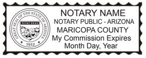 Arizona  Notary Pink Mobile Printy 9412 Stamp, Sample Impression Image, Rectangle, 2.3x0.81 Inches