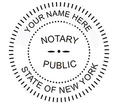 New York Notary Pocket Seal Embosser, Raised 1.6 Inch Diameter Impression, Sample Image