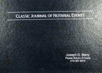Custom engraved with your name, number, and Return Statement, the Classic Journal of Notarial Events is a unique ideal for a workplace notary doing single notarizations.