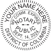 Generate your Washington, D.C. Notary Seal online. Digital stamps comply with standards set forth in Adobe and DocuSign document management software. Create your custom image!