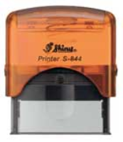 Florida Notary Self Inking Shiny Orange Body Stamp creates a rectangular 7/8" X 2 3/8" impression of your notarial information.