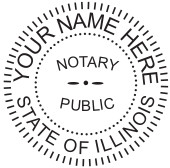 Generate the Illinois Notary Seal online. Digital stamps comply with standards set forth in Adobe and DocuSign document management software. Create your custom image!