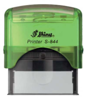 This Self Inking Shiny Stamp has a green body and is engineered to produce a professional, crisp impression of your Illinois Notary information every time.