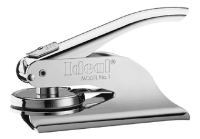 Sleekly Silver Hand-operated Pocket Embosser Easily Produces Custom, Raised Indiana Notary Seal Impressions.