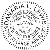 Generate the Kentucky Notary Seal online. Digital stamps comply with standards set forth in Adobe and DocuSign document management software. Create your custom image!