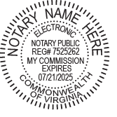Generate your Virginia Notary Seal online. Digital stamps comply with standards set forth in Adobe and DocuSign document management software. Create a custom seal!