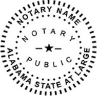 Generate an Alabama Notary Seal online. Digital stamps comply with standards set forth in Adobe and DocuSign document management software. Create your custom image!