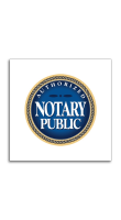 9" Square Sticky Back Authorized Notary Public Sign advertizes your notarial capacities. Peel and stick.