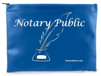 Mystical blue cobalt embroidered pouch fitting all Notary Public Supplies.
