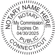Generate your Connecticut Notary Seal online. Digital stamps comply with standards set forth in Adobe and DocuSign document management software. Create your custom image!