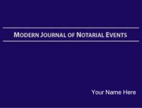 Ideal for signing agents, the Modern Journal of Notarial Events is focused on loan signings and common notarial acts such as healthcare directives and wills. Personalized with your name on the soft front cover!