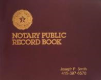 A classic Dome Publishing notary record book custom engraved with your name and phone number for an added touch.