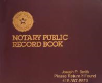 A classic Dome Publishing notary record book engraved with your name, number, and custom text. Unique, personalized journal for performing standard notarizations.