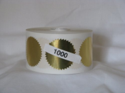 Roll of 1000 Gold Embossing Labels add elegance to notarized documents.