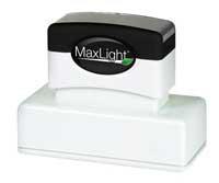 Indiana Notary Pre Inked Maxlight Stamps create a clean 7/8" X 2 3/8" rectangular impression of your official customized notarial information.