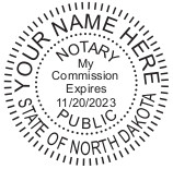 Generate your North Dakota Notary Seal online. Digital stamps comply with standards set forth in Adobe and DocuSign document management software. Create a custom seal!