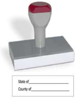 NORTH DAKOTA Notary Venue Rubber Hand Stamp creates a clean 7/8" X 2 3/8" rectangular impression of your official customized notarial information including space for state and county.