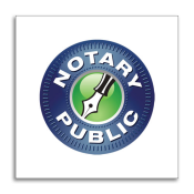 A 9" Notary Public Sign overlaid with the image of a pen depicts your official notarial duties.
