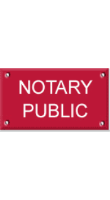 Red Notary Public Wall Signs are made from durable plastic and can be hung or placed on the window or wall of your home or business.