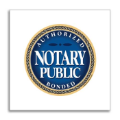 9" Square Authorized & Bonded Notary Public Sign made with Notarystamps.com precision.