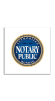 9" Square Authorized & Bonded Notary Public Sign made with Notarystamps.com precision.