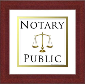 Indicate qualities of fairness and equanimity with this Notary Public Framed Brown Wood Sign!