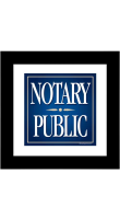 Advertize Notarial Services With This Simple Square Notary Public Sign with a Black Wooden Frame.