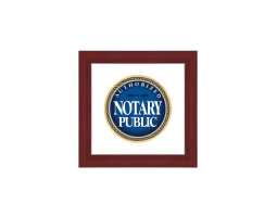 Brown Wooden Frame surrounds this Authorized Notary Public Sign. To be hung in home or office.