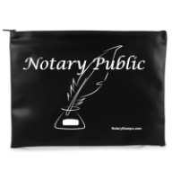 Sleek Black pouch to carry all your Notary Supplies including Journal, Seal, Stamps, Pens & Pads!