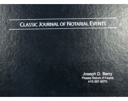 Custom engraved with your name, number, and Return Statement on a Hard Cover, the Classic Notary Journal is an ideal workplace solution.