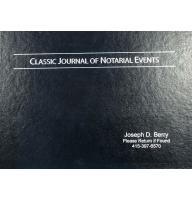 Custom engraved with your name, number, and Return Statement, the Classic Journal of Notarial Events is a unique ideal for a workplace notary doing single notarizations.
