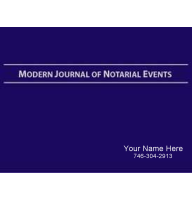 Ideal for signing agents, the Modern Journal of Notarial Events is focused on loan signings and common notarial acts such as healthcare directives and wills. Personalized with your name and number on soft front cover!