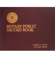A classic Dome Publishing notary record book custom engraved with your name and phone number for an added touch.
