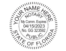 Generate your Florida Notary Seal online. Digital stamps comply with standards set forth in Adobe and DocuSign document management software. Create your custom image!