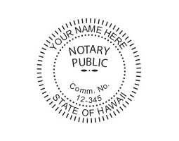 Generate the Hawaii Notary Seal online. Digital stamps comply with standards set forth in Adobe and DocuSign document management software. Create your custom image!