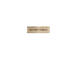 Professional Gold Notary Public Desk Sign held with a strong plexiglass base can be placed in the office, home, or anywhere else on top a flat surface.
