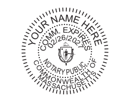 Generate the Massachusetts Notary Seal online. Digital stamps comply with standards set forth in Adobe and DocuSign document management software. Create your custom image!