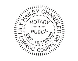 Generate the Maryland Notary Seal online. Digital stamps comply with standards set forth in Adobe and DocuSign document management software. Create your custom image!