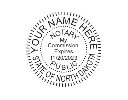 Generate your North Dakota Notary Seal online. Digital stamps comply with standards set forth in Adobe and DocuSign document management software. Create a custom seal!