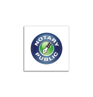 A 9" Notary Public Sign overlaid with the image of a pen depicts your official notarial duties.
