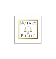 9" Square Notary Public Sign W/ Scales references the idea of fairness associated with the notarial office.