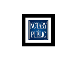 Advertize Notarial Services With This Simple Square Notary Public Sign with a Black Wooden Frame.