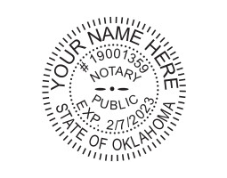 Generate your Oklahoma Notary Seal online. Digital stamps comply with standards set forth in Adobe and DocuSign document management software. Create a custom seal!