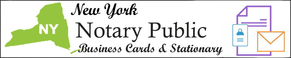 New York Notary Public Business Cards and Stationery 