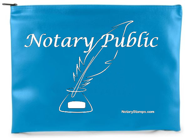 teal notary supplies bag