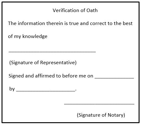 Delaware Notary Pre Inked Verification of Oath Xstamper, Sample Image Impression