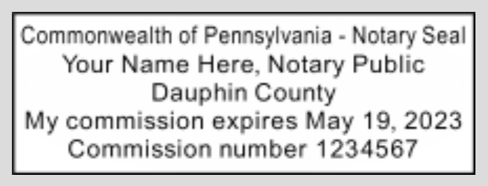 Pennsylvania Notary Self Inking Trodat Pocket Stamp, Rectangle, Sample Impression Image, 0.81x2.3 Inches